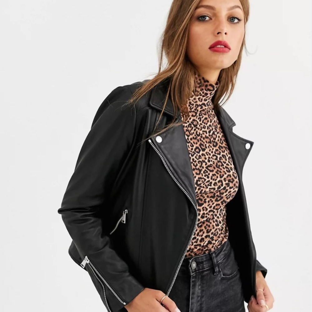 Lab London 100% Leather Biker Jacket